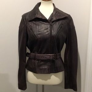 Bagatelle - brown leather jacket - size M